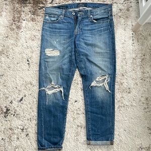 Lucky Brand jeans, distressed, ankle length